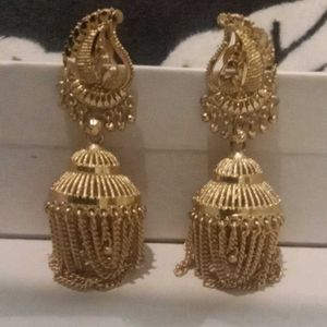 Golden Jhumka Earrings