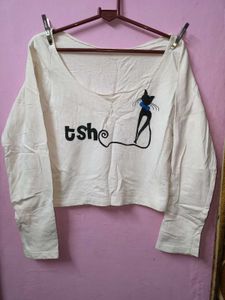 🎀100rs SALE🎀Cute Cat Graphic Crop Top
