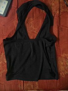Chic Black Halter Neck Crop Top