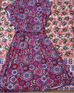Vibrant Floral Print Wrap Dress