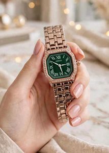 Elegant Fossil Watch - Two-Tone with Crystals