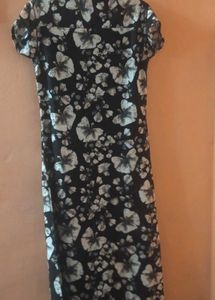 Black Floral Print Maxi