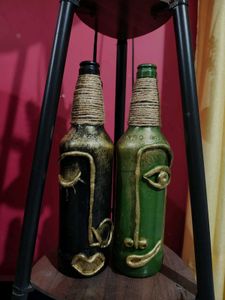 Handcrafted Decorative Face Bottle Art Showpiece (