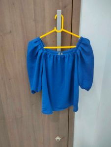 Stylish Blue Puff Sleeve Top