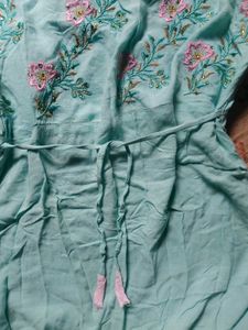 Embroidered Mint Green Maxi Dress