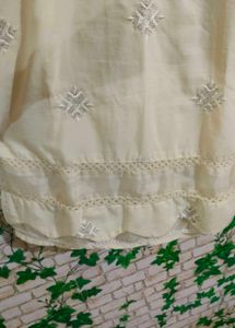 Embroidery Kurta Pant With Organza Dupatta