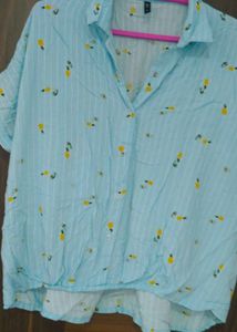 Blue Floral Print Shirt