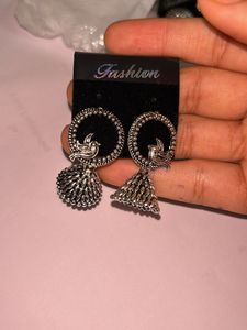 Silver oxidised earings