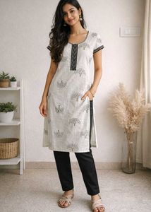 new Cotton Kurta with Tree Print