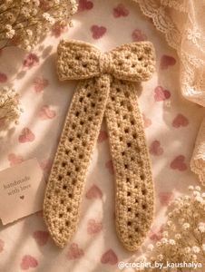 Handmade Crochet Bow 🎀 Hair Clip