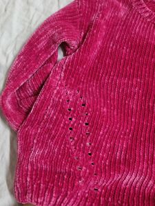Cozy Magenta Knit Sweater
