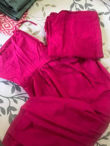 Vibrant Pink paitala with dupatta