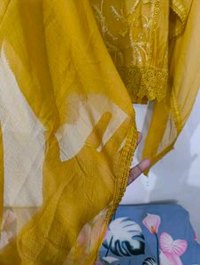 mustard yellow dress material
