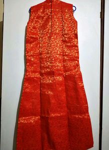 ORANGE PETALS DESIGN BROCADE KURTI