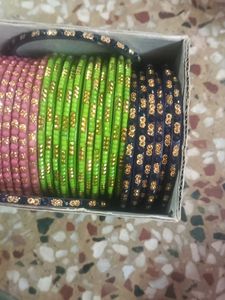Vibrant Glass Bangles Set