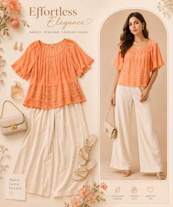 Flowy Orange Bell Sleeve Top