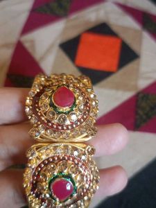 Exquisite Gold Plated Bangle with Stones