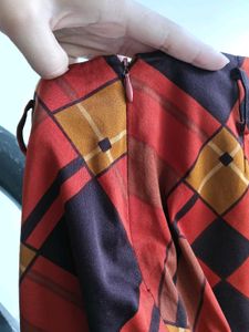 Retro Plaid Midi Skirt