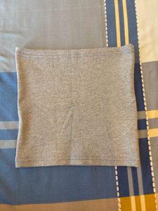 Grey Ribbed Tube Top