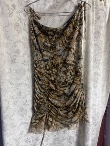 Chic Ruched Floral Print Mini Dress