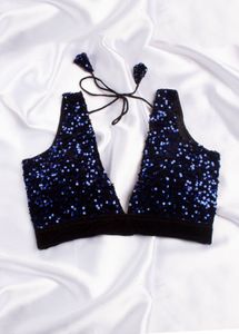Sparkling Blue Sequin Blouse