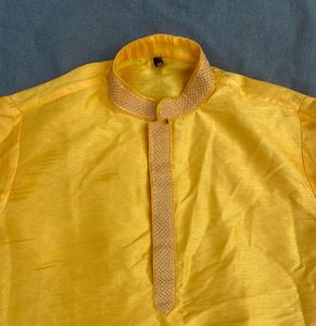 Men’s Yellow embroidered Haldi Kurta Pajama Set
