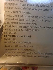 Swiss Beauty Professional Face &amp; Eye 6 Brush Set