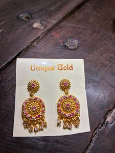 Unique Gold Earrings with Stones