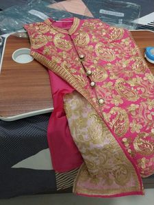Pink Colored Sleevless Jacket