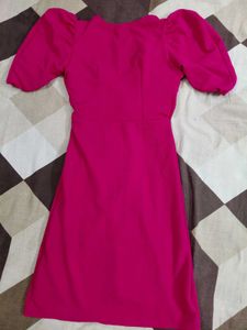 V-Neck Puff Sleeve Dress