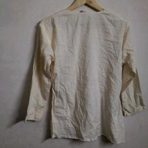Embroidered Cotton Top And Kurta