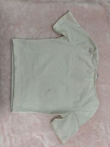 H&amp;M Cropped Scoop Neck T-Shirt