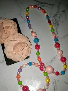 Vibrant Beaded Necklace &amp; Bracelet Set 4