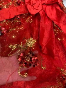 Stunning Red Embellished One-Shoulder Dress
