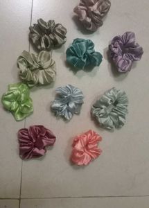 Colorful Satin Silk Scrunchie