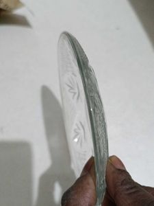 Set of 5 Clear Glass saucers