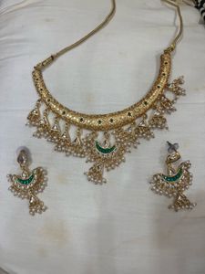 Gold Toned Necklace & Earring Set