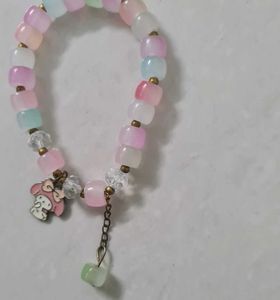 Cute Pastel Beaded Charm Bracelet