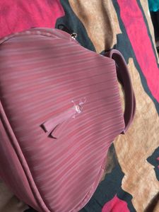 Dusty Rose Textured Shoulder Bag