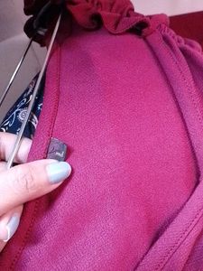 Red Ruched Long Sleeve Top❤️😍 wore only once