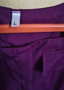 Purple Belted Peplum Top