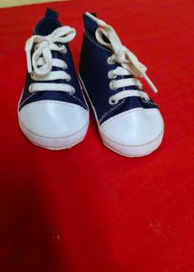 Adorable Baby Blue Canvas High-Top Sneakers