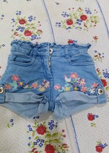Cute Denim Top &amp; Shorts Set for Girls