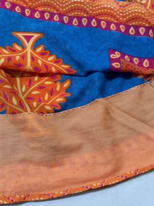 Vibrant Saree with Tree Motifs