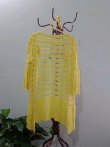 Lightweight Yellow Knit Cardigan