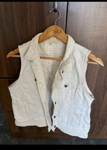 White Denim Vest