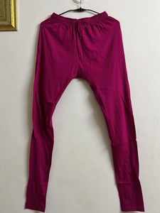 Solid Magenta Leggings With Bandhni Dupatta