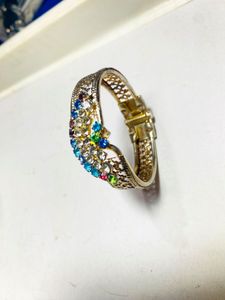 Sparkling Multi-Color Gemstone Bangle Bracelet