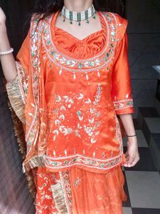 bridal rajputi poshak with one necklace