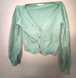 Chic Pastel Green Cardigan